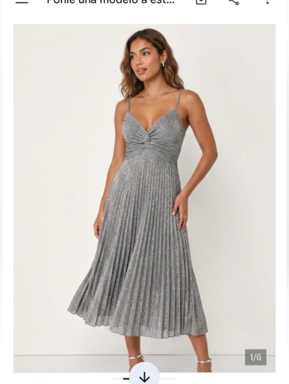 Zara Silver Sparkle Midi Dress